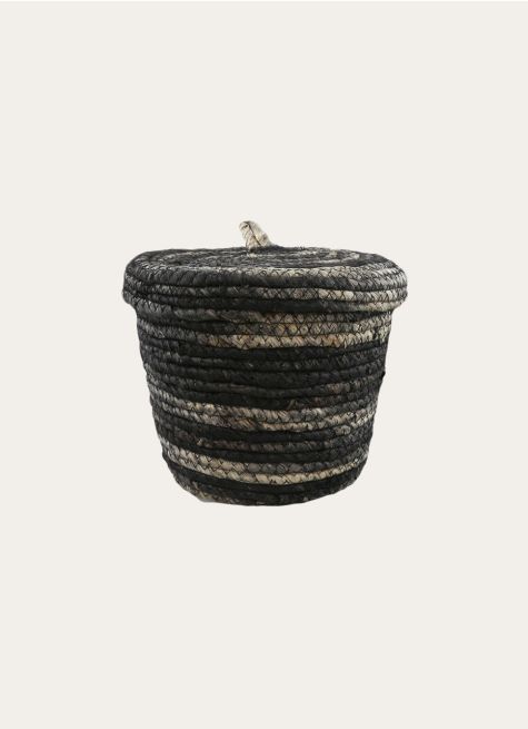PANIER BICOLORE EN FIBRES DE MAÏS H18 CM