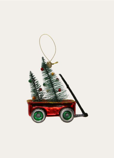 DÉCORATION DE SAPIN EN VERRE EN FORME DE CARIOLE