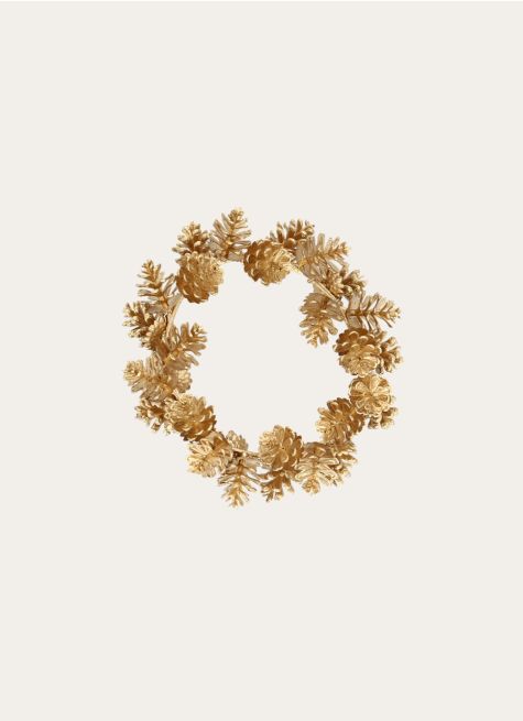 PETITE COURONNE POMMES DE PIN DORÉES