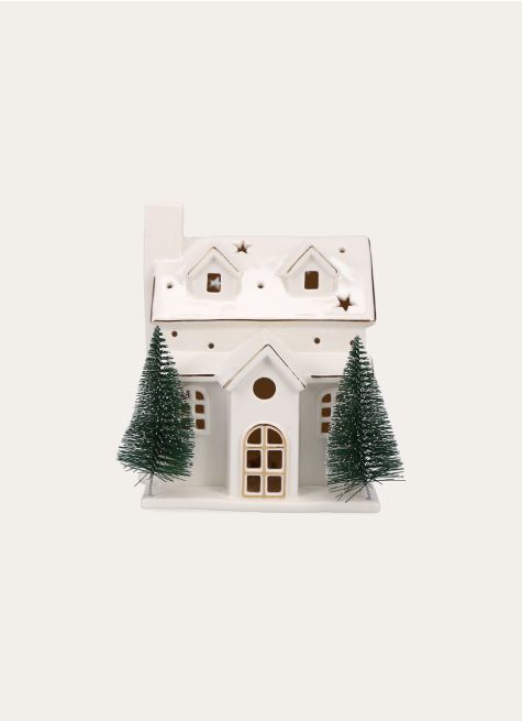 GRANDE MAISON LUMINEUSE AVEC SAPIN À POSER