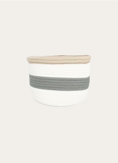 PANIER EN CORDE DE COTON COLORÉ MOYEN FORMAT