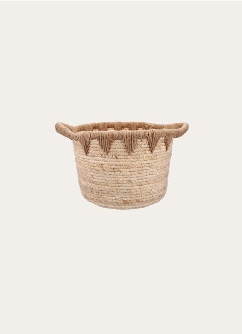 PETIT PANIER EN FIBRES NATURELLES AVEC ANSES