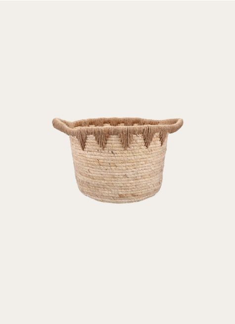GRAND PANIER EN FIBRES NATURELLES AVEC ANSES