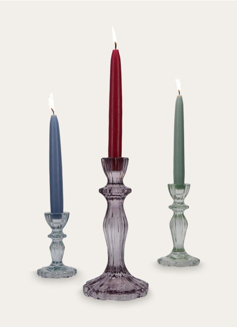 BOUGEOIR EN VERRE ESPRIT CHANDELIER
