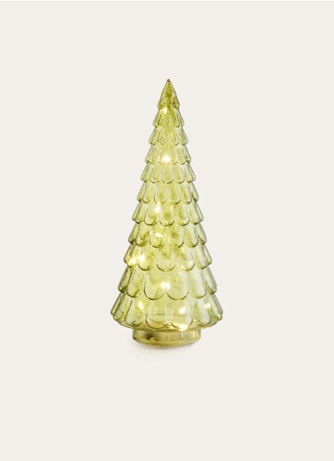 DÉCORATION DE NOËL SAPIN LUMINEUX EN VERRE 
