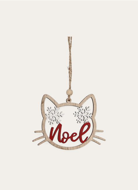 DÉCORATION DE NOËL TÊTE DE CHAT À SUSPENDRE