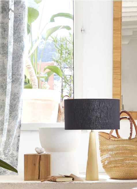 PIED DE LAMPE  EN BOIS FORME CONIQUE