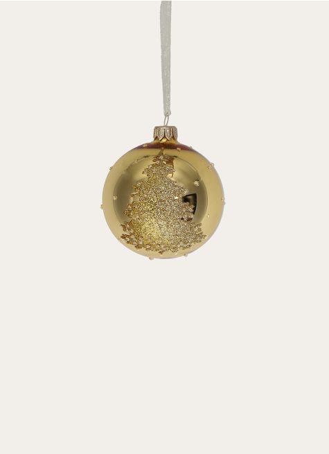 BOULE EN VERRE SAPIN À PAILLETTES