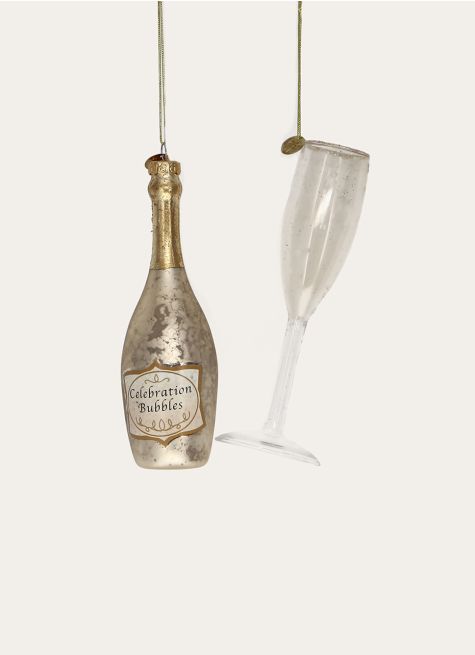 BOÎTE AVEC COUPE ET BOUTEILLE DE VIN PÉTILLANT