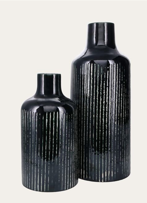 GRAND VASE ÉMAILLÉ AVEC LIGNES