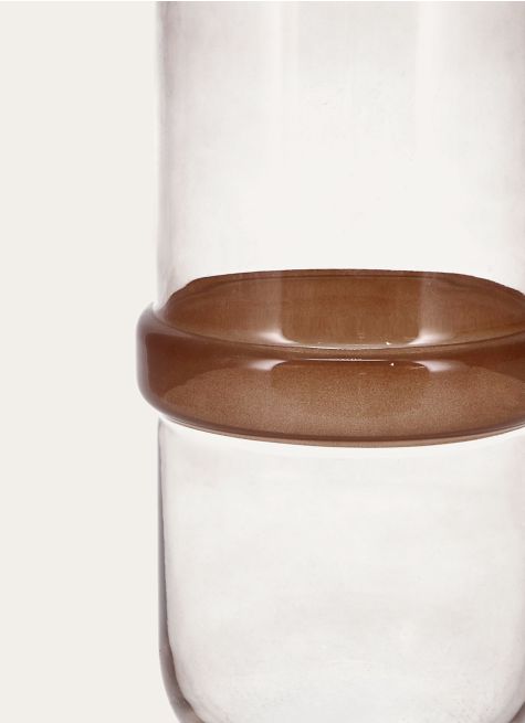 VASE EN VERRE AVEC CERCLE FAIT MAIN