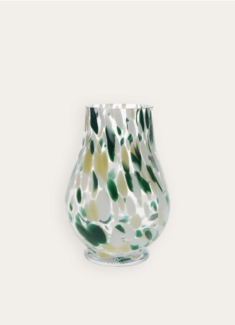 VASE EN VERRE TRANSPARENT TACHETÉ