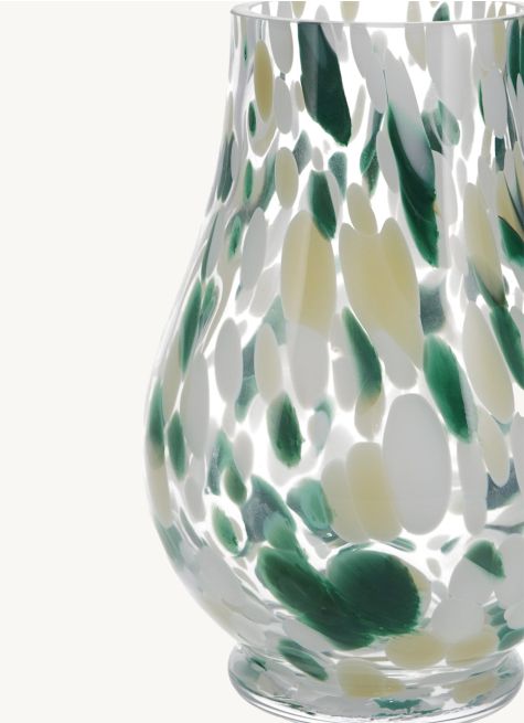VASE EN VERRE TRANSPARENT TACHETÉ