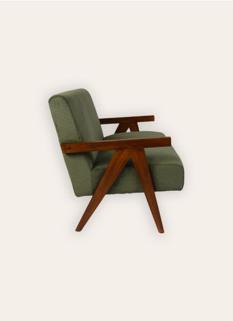 CANAPÉ EN VELOURS COTELÉ AVEC STRUCTURE EN BOIS