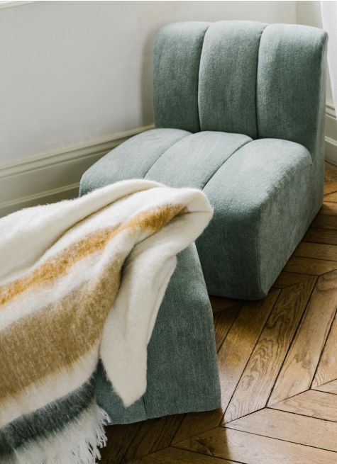 CHAUFFEUSE 1 PLACE EN TISSU CHENILLE MODULABLE
