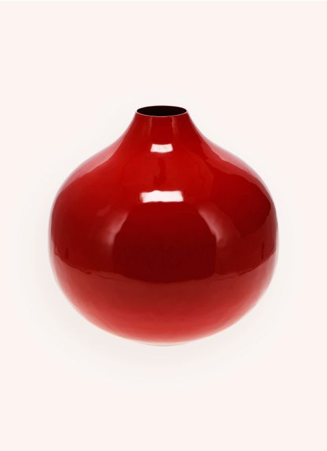 GRAND VASE EN MÉTAL COLORÉ FINITION ÉMAILLÉE