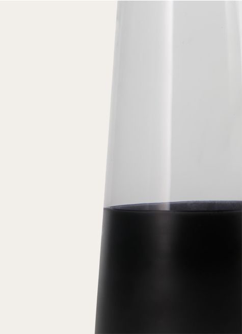 VASE EN VERRE BICOLORE AVEC LISERET DORÉ