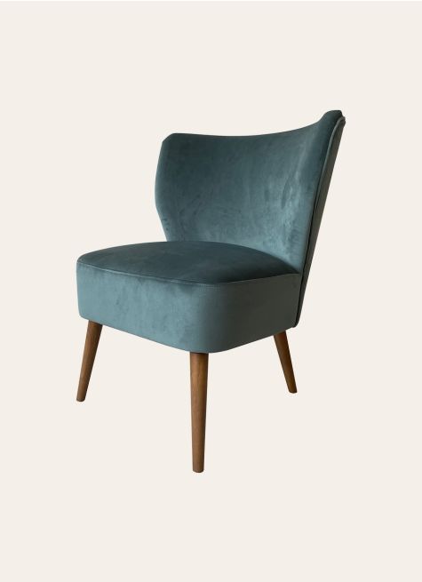 FAUTEUIL EN VELOURS ET PIEDS EN BOIS BAYA