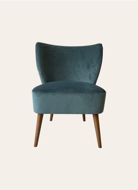 FAUTEUIL EN VELOURS ET PIEDS EN BOIS BAYA