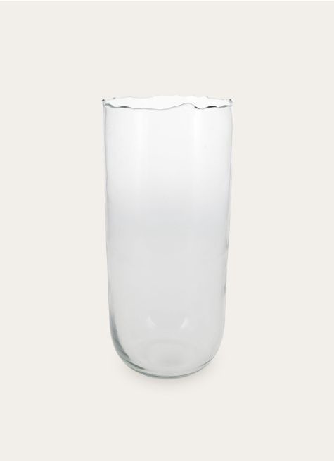 VASE EN VERRE TRANSPARENT FORME ALLONGÉ
