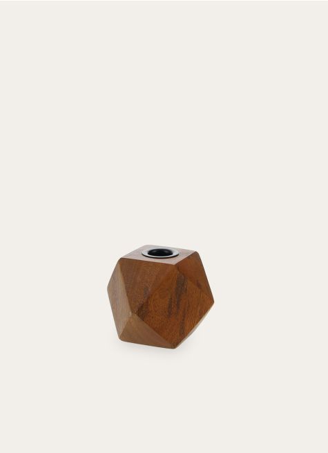 BOUGEOIR EN BOIS DE MANGUIER MULTI-FACETTES 