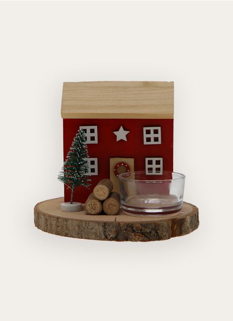 BOUGEOIR DE NOËL MAISON DANS LA FORÊT 