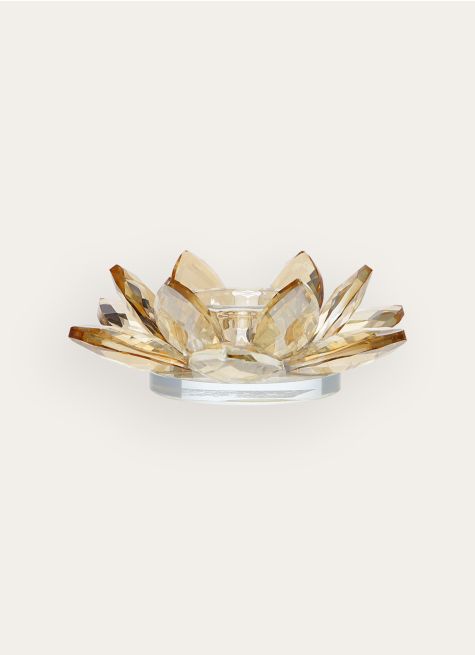 PHOTOPHORE FLEUR EN VERRE SCULPTÉ