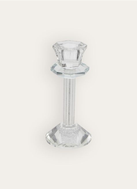 PETIT BOUGEOIR EN VERRE TRAVAILLÉ AVEC CRISTAUX