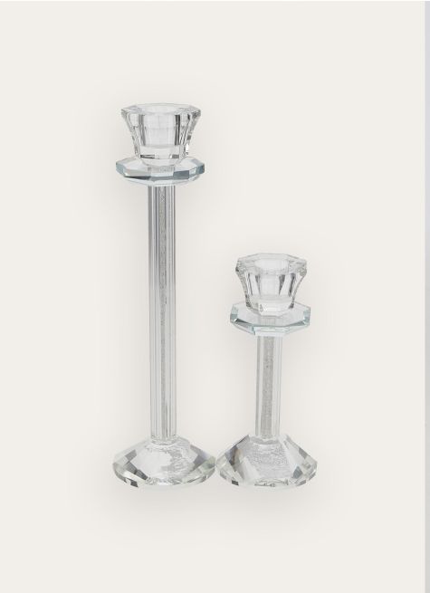 PETIT BOUGEOIR EN VERRE TRAVAILLÉ AVEC CRISTAUX