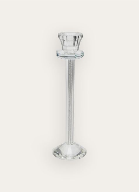 GRAND BOUGEOIR EN VERRE TRAVAILLÉ AVEC CRISTAUX
