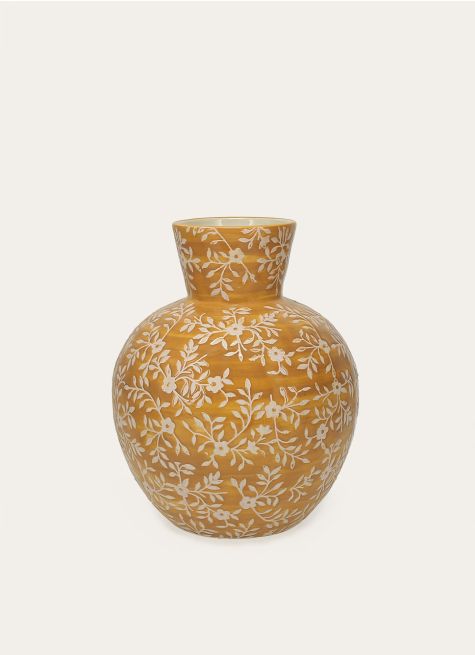 VASE EN GRÈS MOTIF FLEURS