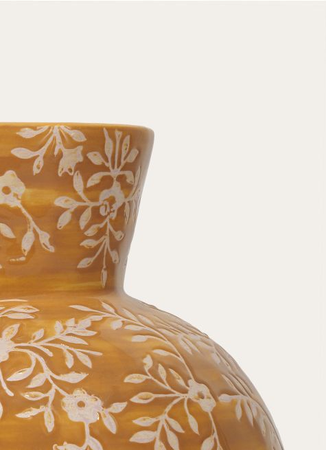 VASE EN GRÈS MOTIF FLEURS