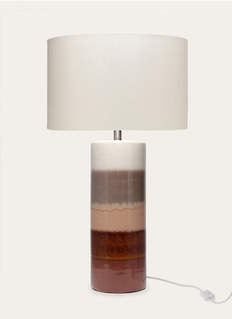 LAMPE À PIED EN ARGILE ÉMAILLÉE
