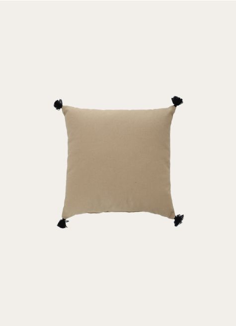 COUSSIN EN COTON UNI AVEC PETITS POMPONS