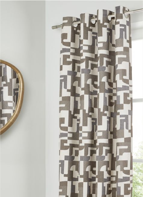 RIDEAU JACQUARD TRAMÉ IMPRIMÉ GRAPHIQUE