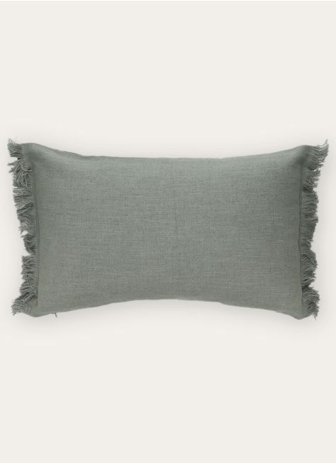 HOUSSE DE COUSSIN À FRANGES COTON ET LIN