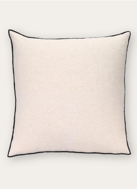 COUSSIN UNI COTON-LIN AVEC BOURDON CONTRASTÉ