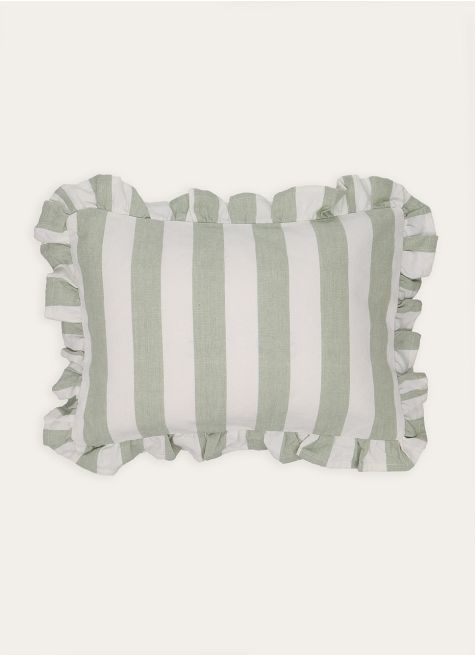 COUSSIN À RAYURES EN MATIÈRE TEXTURÉE