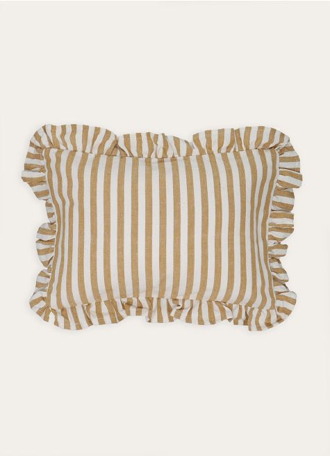COUSSIN À RAYURES EN MATIÈRE TEXTURÉE