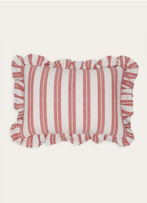 COUSSIN À RAYURES EN MATIÈRE TEXTURÉE