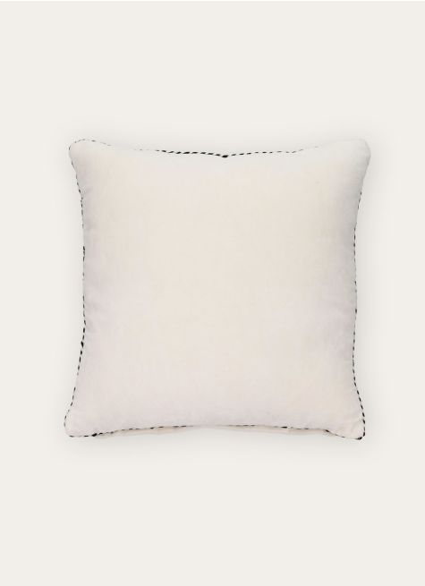 PETIT COUSSIN EN VELOURS AVEC PASSEPOIL RAYÉ