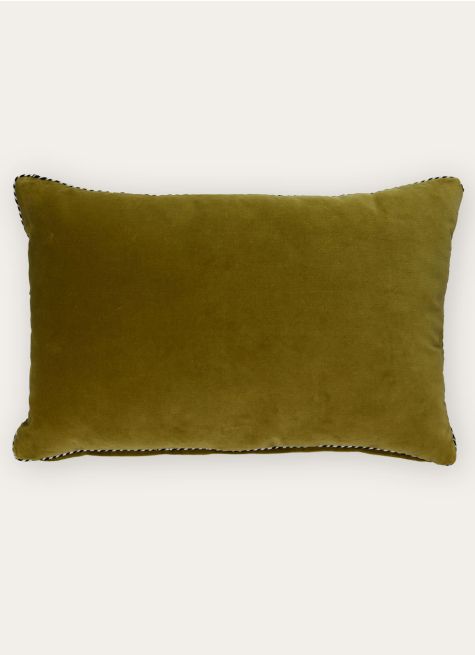 PETIT COUSSIN EN VELOURS AVEC PASSEPOIL RAYÉ