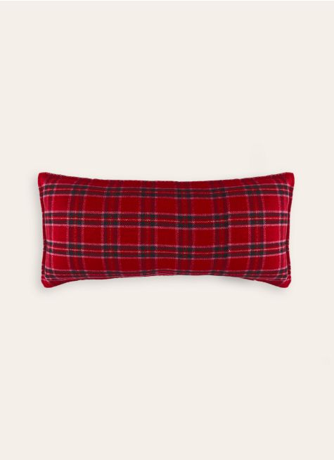 COUSSIN À CARREAUX EN LAINAGE JACQUARD