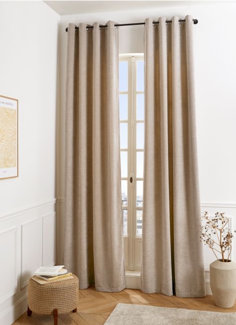 RIDEAU UNI ASPECT VELOURS TOUCHER DOUX CANNA
