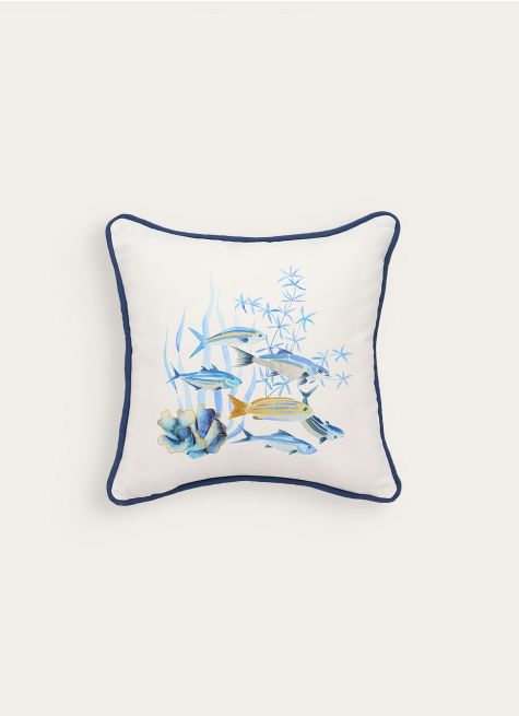 COUSSIN IMPRIMÉ POISSONS MOUSSAILLON 