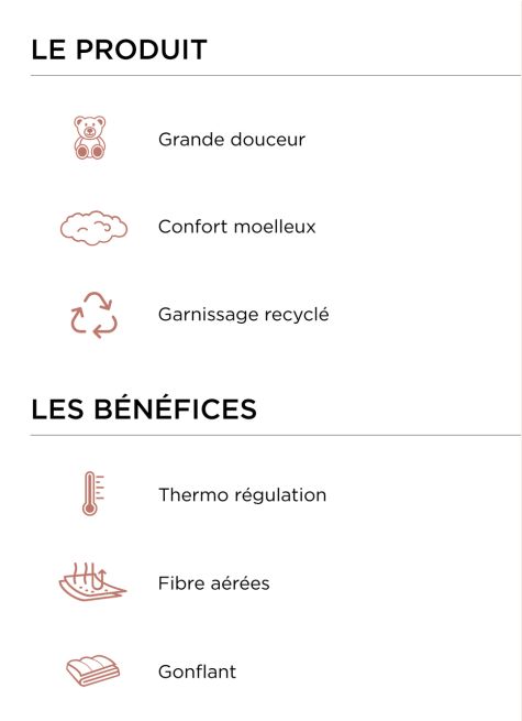 OREILLER MOELLEUX EN PERCALE DE COTON