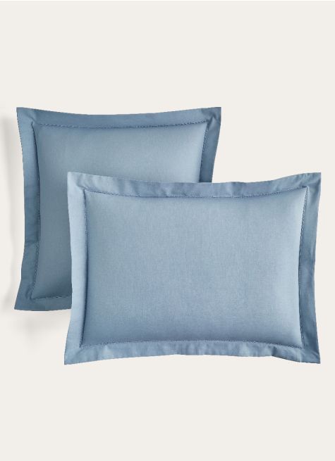 TAIE D'OREILLER UNIE EN COTON