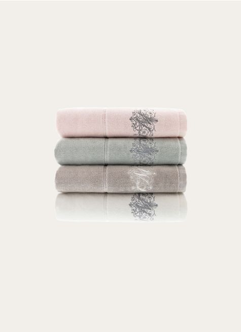 DRAP DE BAIN VELOURS EN COTON BRODERIE 500GR