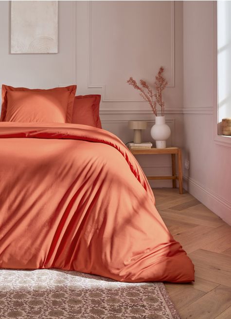 HOUSSE DE COUETTE UNIE EN PERCALE DE COTON