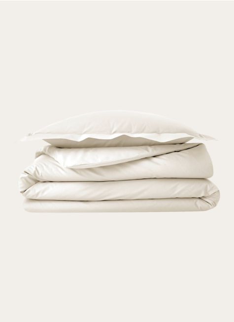 HOUSSE DE COUETTE UNIE EN PERCALE DE COTON